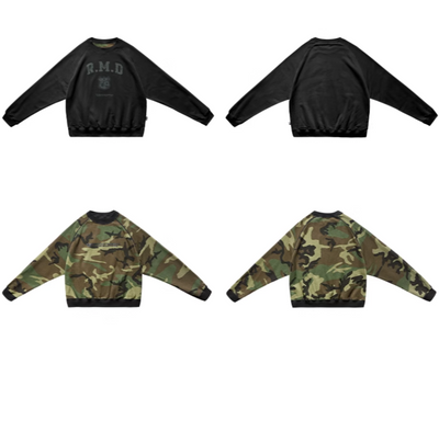 Casual Reversible Camo Crewneck Korean Street Fashion Crewneck By Remedy Shop Online at OH Vault