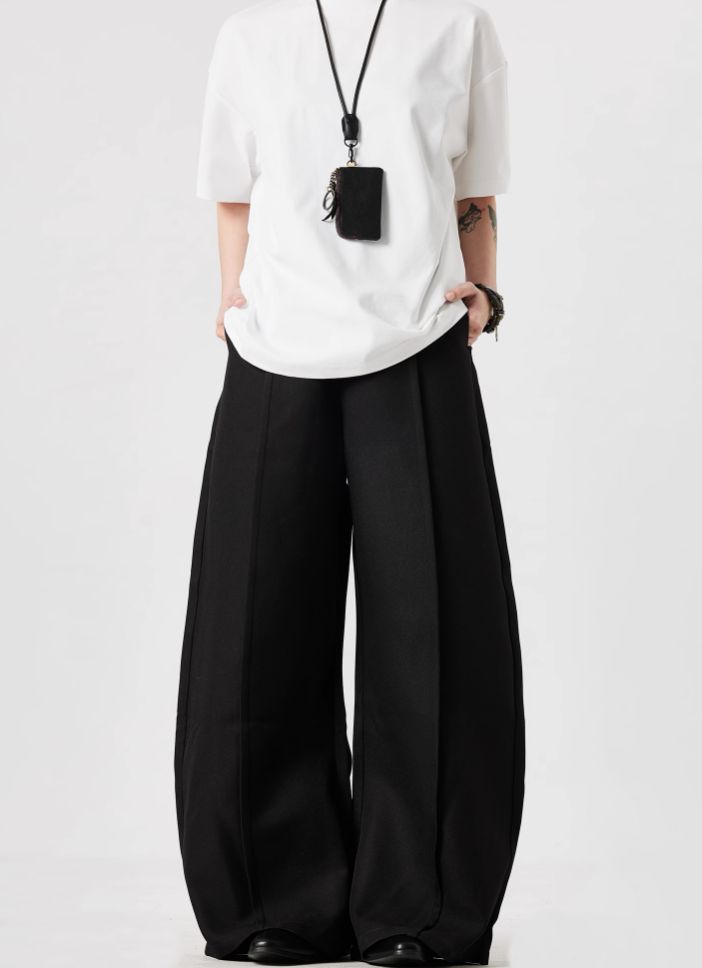 Mid-Seams Wide Trousers Korean Street Fashion Trousers By MaxDstr Shop Online at OH Vault