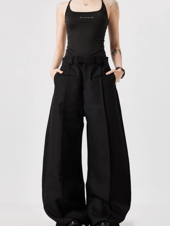 Mid-Seams Wide Trousers Korean Street Fashion Trousers By MaxDstr Shop Online at OH Vault