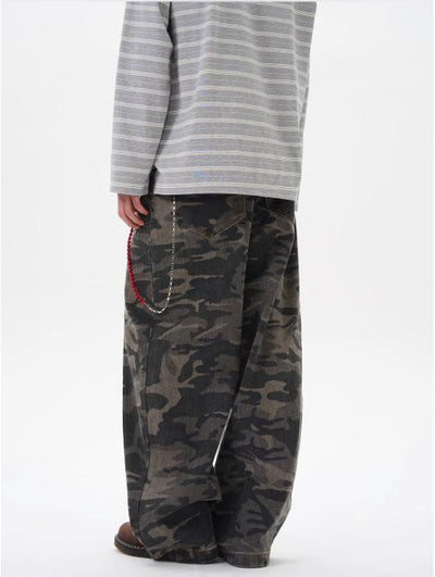 Camouflage Loose Cargo Pants Korean Street Fashion Pants By 77Flight Shop Online at OH Vault