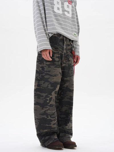 Camouflage Loose Cargo Pants Korean Street Fashion Pants By 77Flight Shop Online at OH Vault