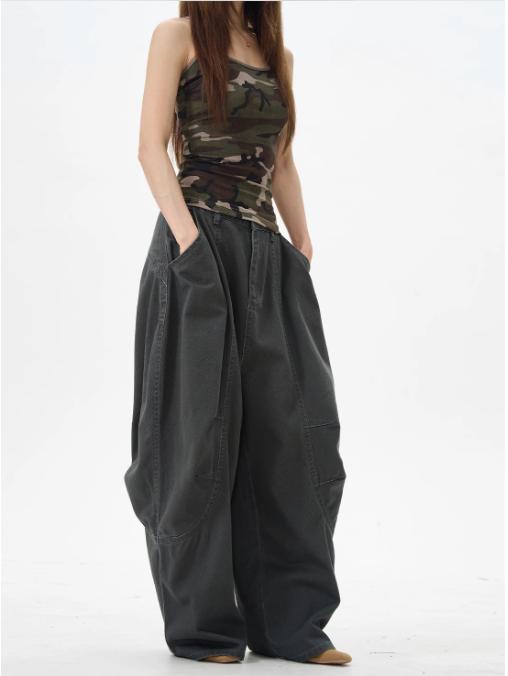 Slant Pocket Baggy Fit Pants Korean Street Fashion Pants By 77Flight Shop Online at OH Vault