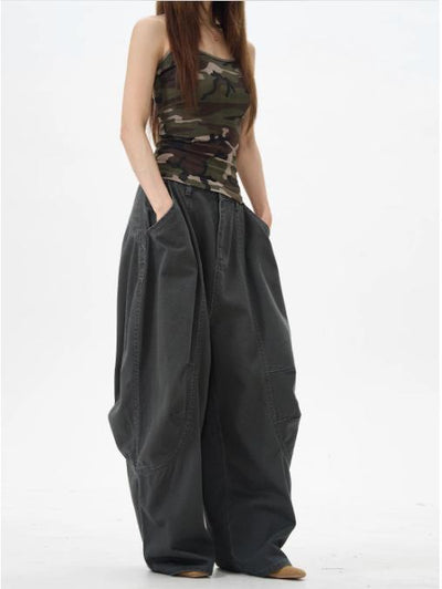 Slant Pocket Baggy Fit Pants Korean Street Fashion Pants By 77Flight Shop Online at OH Vault