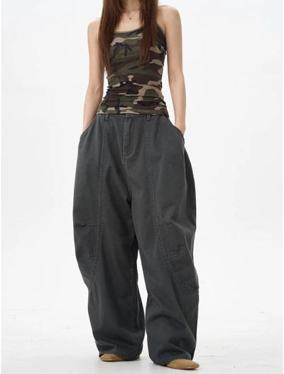 Slant Pocket Baggy Fit Pants Korean Street Fashion Pants By 77Flight Shop Online at OH Vault