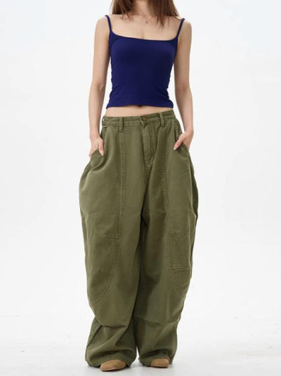 Slant Pocket Baggy Fit Pants Korean Street Fashion Pants By 77Flight Shop Online at OH Vault