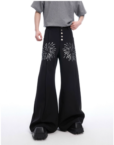 Beaded Fireworks Buttoned Pants Korean Street Fashion Pants By Argue Culture Shop Online at OH Vault