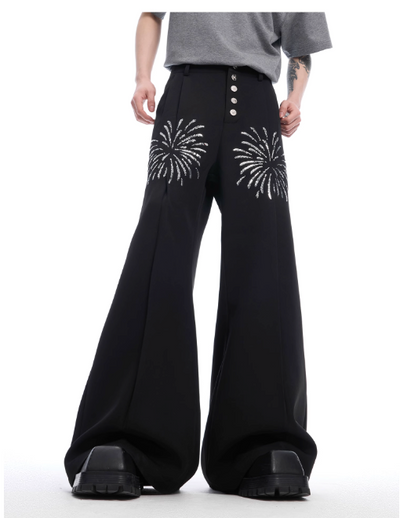 Beaded Fireworks Buttoned Pants Korean Street Fashion Pants By Argue Culture Shop Online at OH Vault