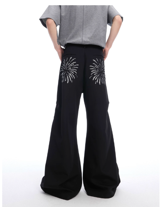Beaded Fireworks Buttoned Pants Korean Street Fashion Pants By Argue Culture Shop Online at OH Vault