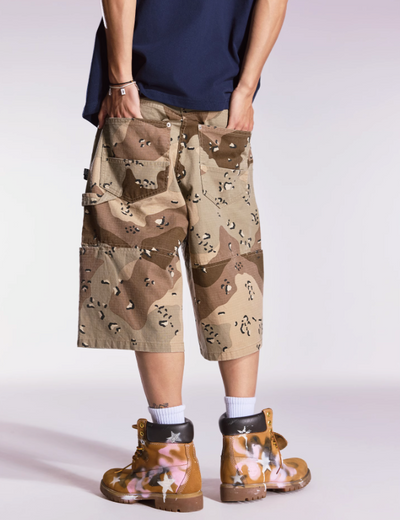 Structured Camo Cargo Shorts Korean Street Fashion Shorts By Remedy Shop Online at OH Vault