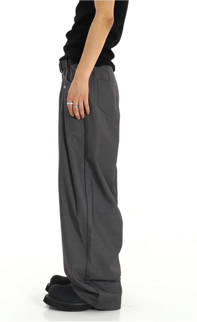 Casual Side Button Pleated Pants Korean Street Fashion Pants By MEBXX Shop Online at OH Vault