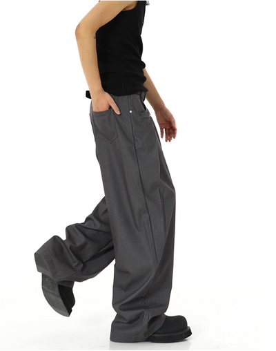 Casual Side Button Pleated Pants Korean Street Fashion Pants By MEBXX Shop Online at OH Vault