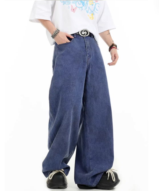 Tie-Dyed Curved Cut Jeans Korean Street Fashion Jeans By INS Korea Shop Online at OH Vault