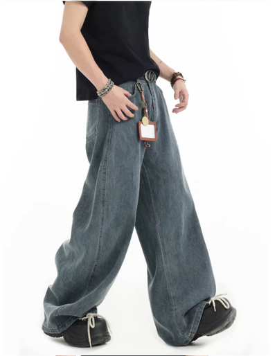 Tie-Dyed Curved Cut Jeans Korean Street Fashion Jeans By INS Korea Shop Online at OH Vault