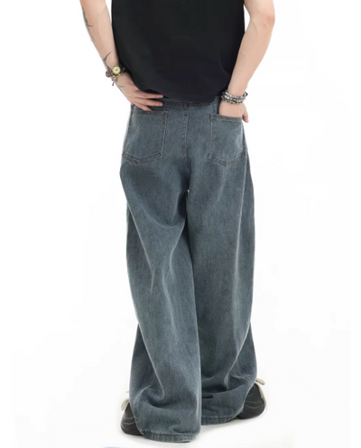 Tie-Dyed Curved Cut Jeans Korean Street Fashion Jeans By INS Korea Shop Online at OH Vault