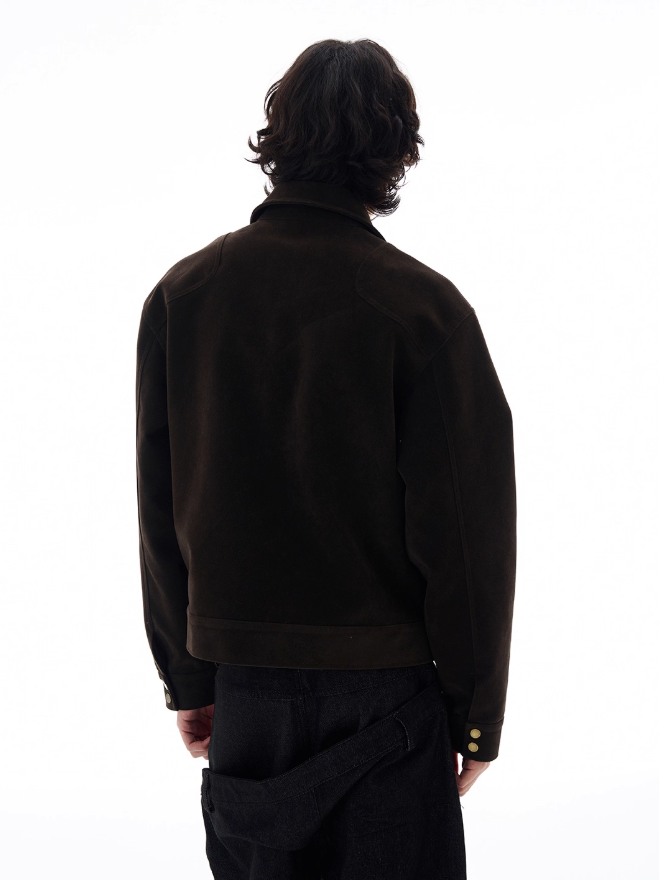 Micro Suede Fireman Clasp Jacket Korean Street Fashion Jacket By 77Flight Shop Online at OH Vault