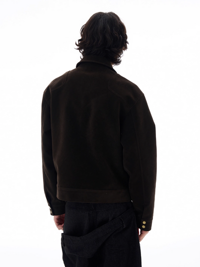 Micro Suede Fireman Clasp Jacket Korean Street Fashion Jacket By 77Flight Shop Online at OH Vault