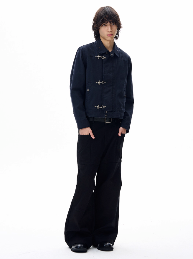 Structured Fireman Clasp Short Jacket Korean Street Fashion Jacket By 77Flight Shop Online at OH Vault