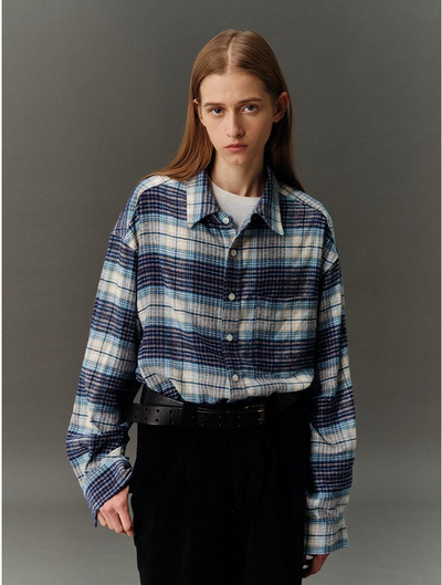 Casual Plaid Pattern Shirt Korean Street Fashion Shirt By Country Moment Shop Online at OH Vault