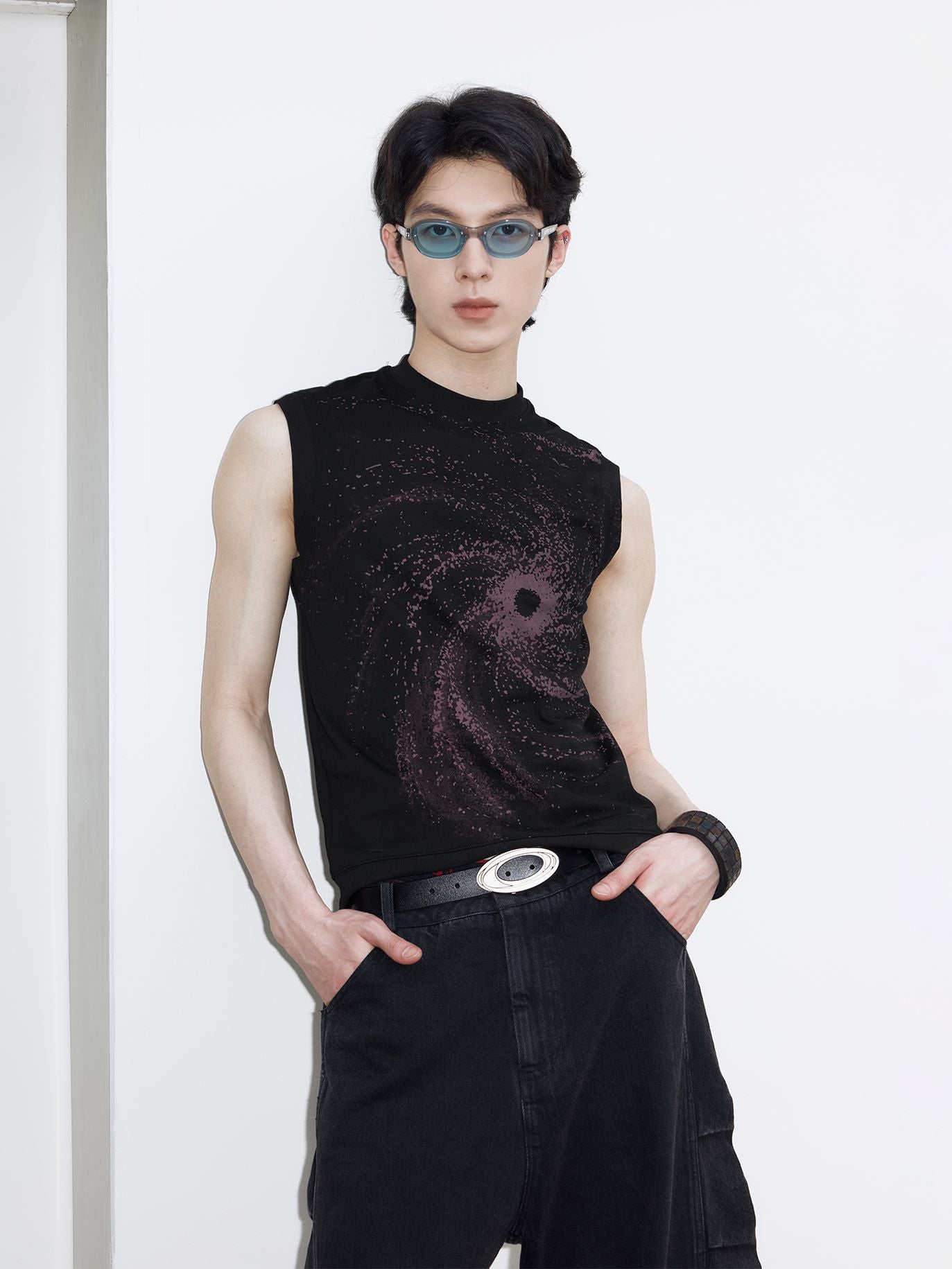Dust Swirl Print Tank Top Korean Street Fashion Tank Top By 49PERCENT Shop Online at OH Vault