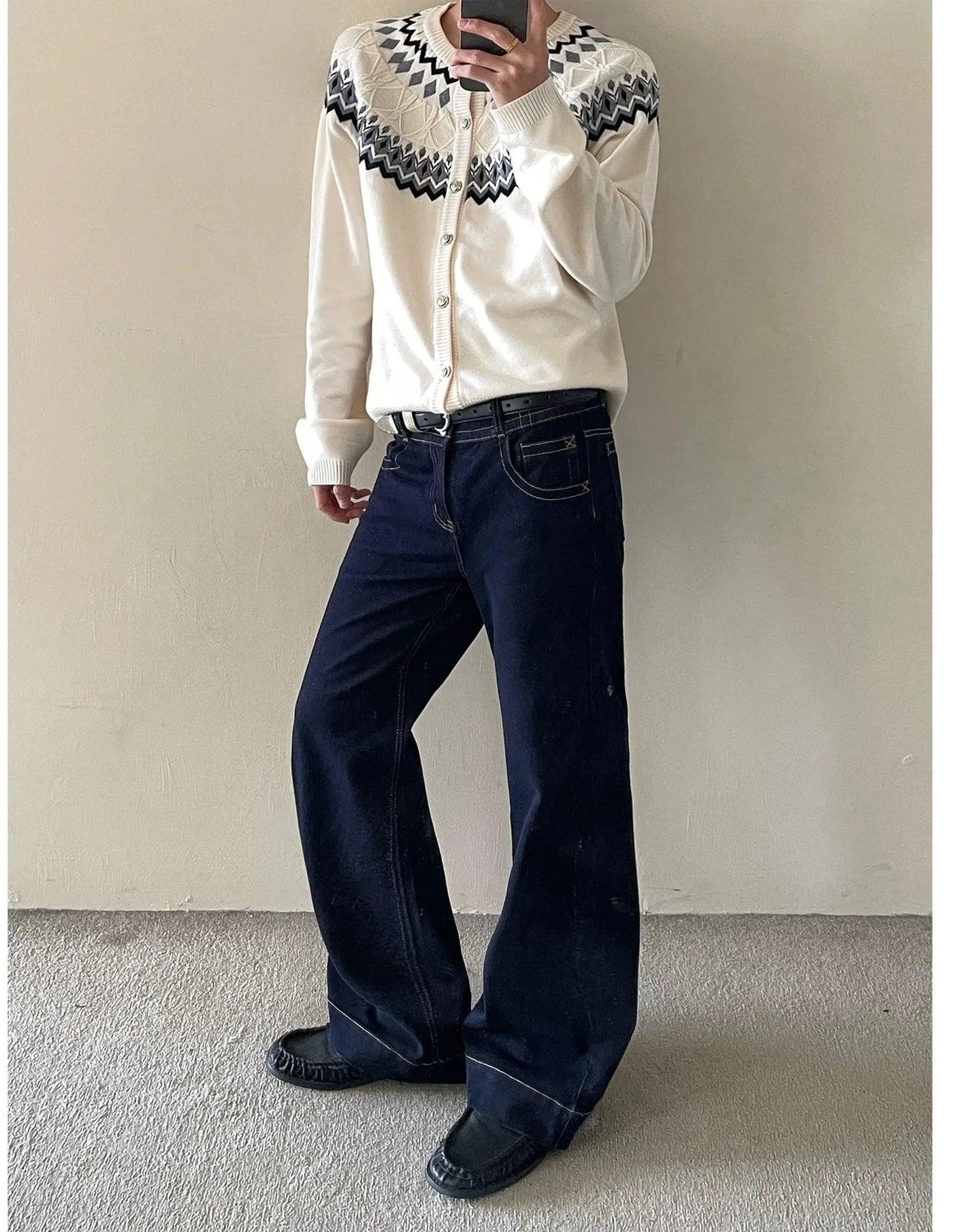 Top-Stitching Straight Leg Jeans Korean Street Fashion Jeans By MaxDstr Shop Online at OH Vault