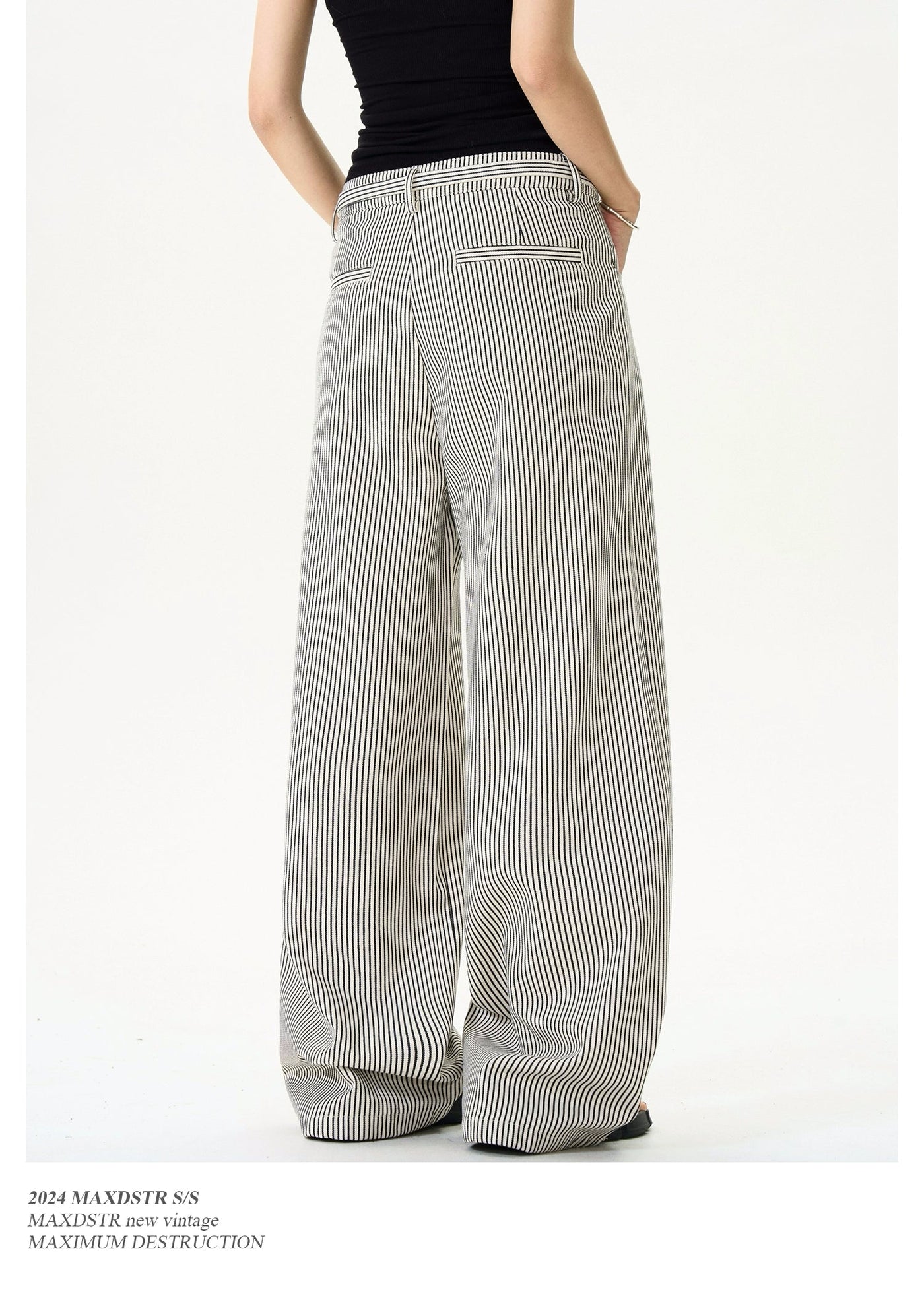 Vertical Striped Belt Strap Pants Korean Street Fashion Pants By MaxDstr Shop Online at OH Vault