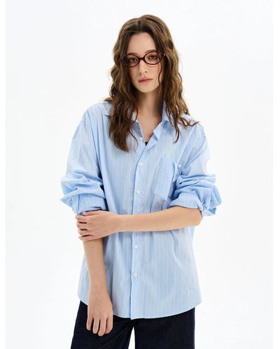 Neck Strap Vertical Striped Shirt Korean Street Fashion Shirt By MaxDstr Shop Online at OH Vault