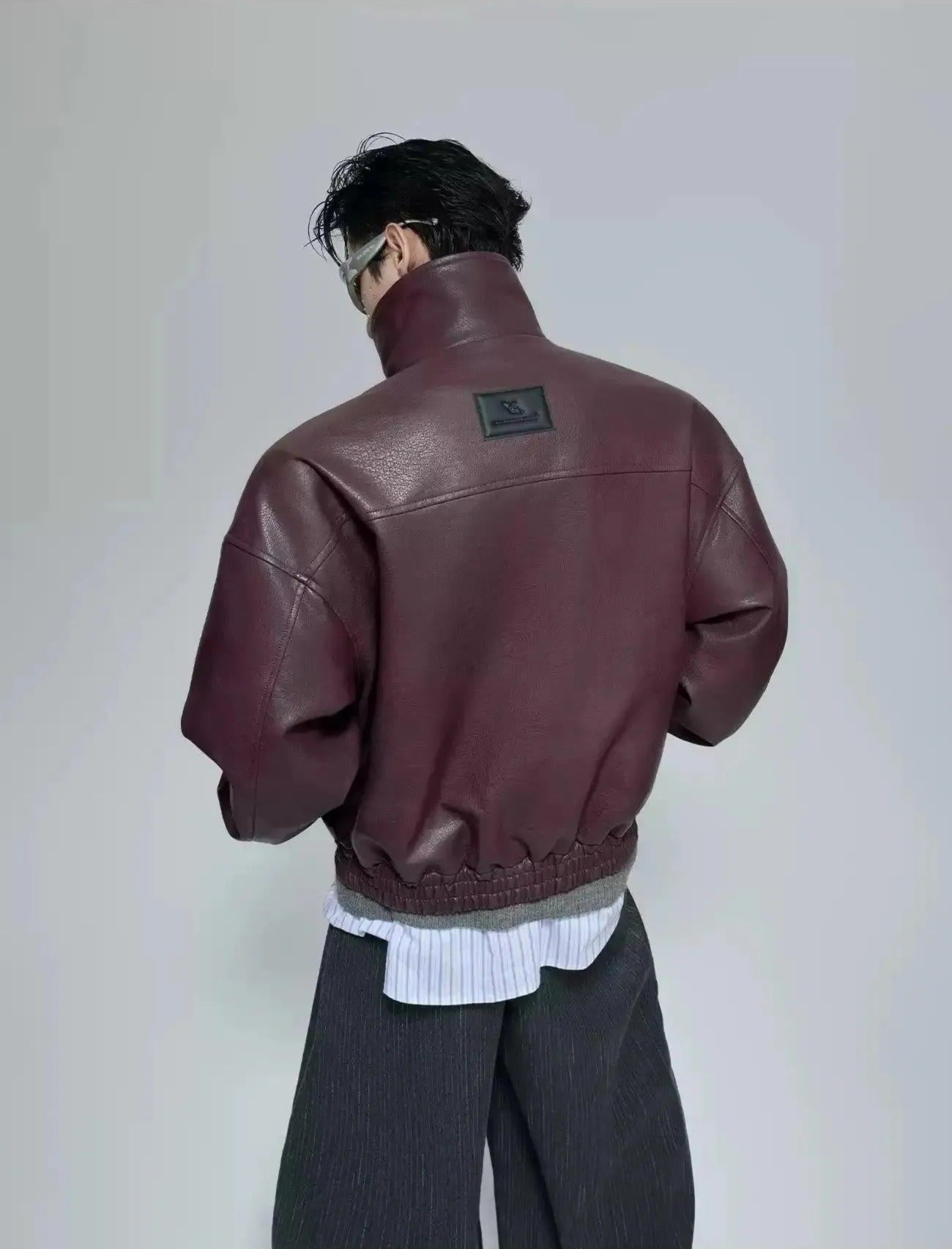 Ruched Hem Faux Leather Jacket Korean Street Fashion Jacket By Argue Culture Shop Online at OH Vault