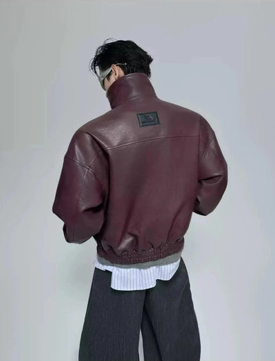 Ruched Hem Faux Leather Jacket Korean Street Fashion Jacket By Argue Culture Shop Online at OH Vault