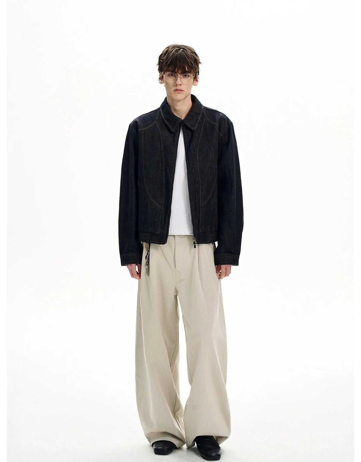 Structured Top-Stitching Denim Jacket Korean Street Fashion Jacket By MaxDstr Shop Online at OH Vault