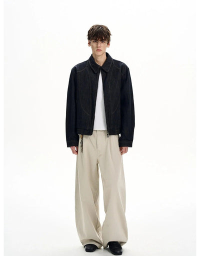 Structured Top-Stitching Denim Jacket Korean Street Fashion Jacket By MaxDstr Shop Online at OH Vault