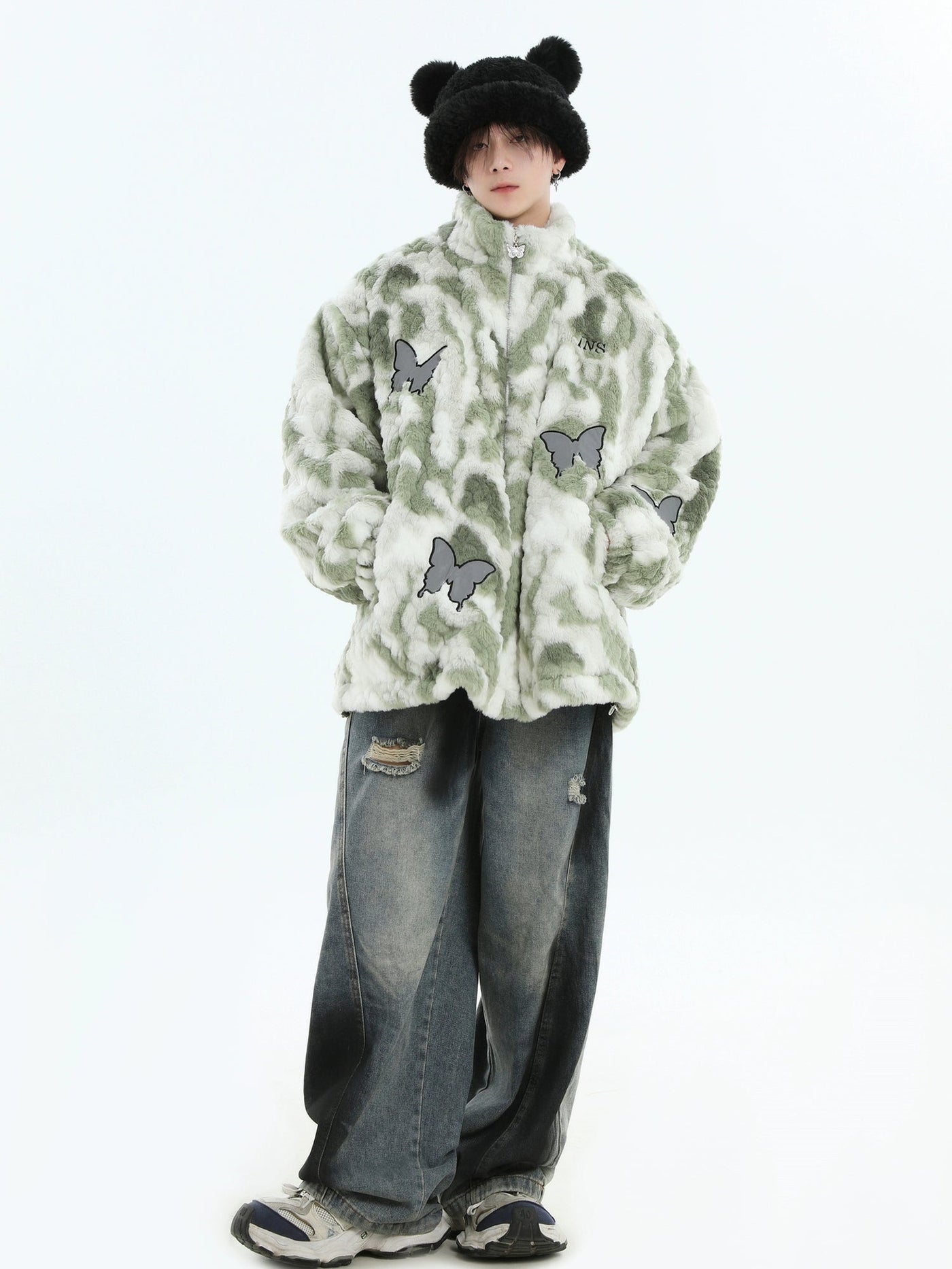 Reflective Butterfly Tie-Dye Jacket Korean Street Fashion Jacket By INS Korea Shop Online at OH Vault