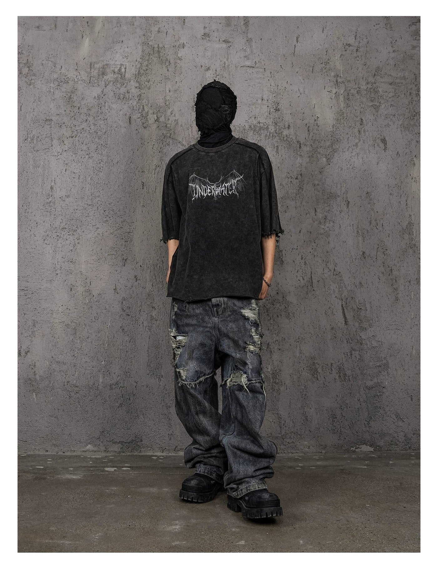 Raw Edges Grunge Printed T-Shirt Korean Street Fashion T-Shirt By Underwater Shop Online at OH Vault