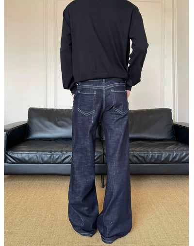 Stitched Detail Bootcut Jeans Korean Street Fashion Jeans By MaxDstr Shop Online at OH Vault