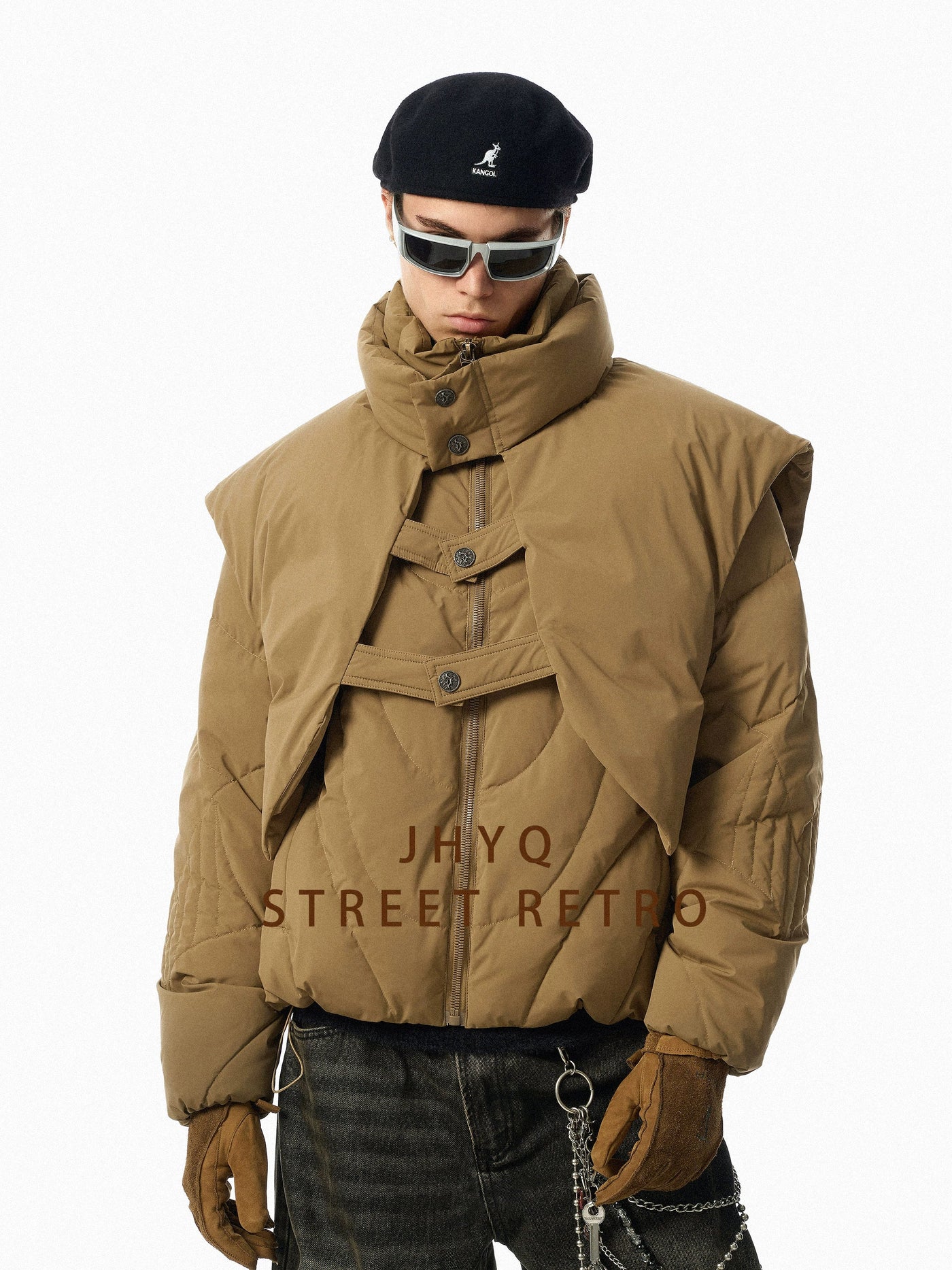 Detachable Vest Quilted Down Jacket Korean Street Fashion Jacket By JHYQ Shop Online at OH Vault