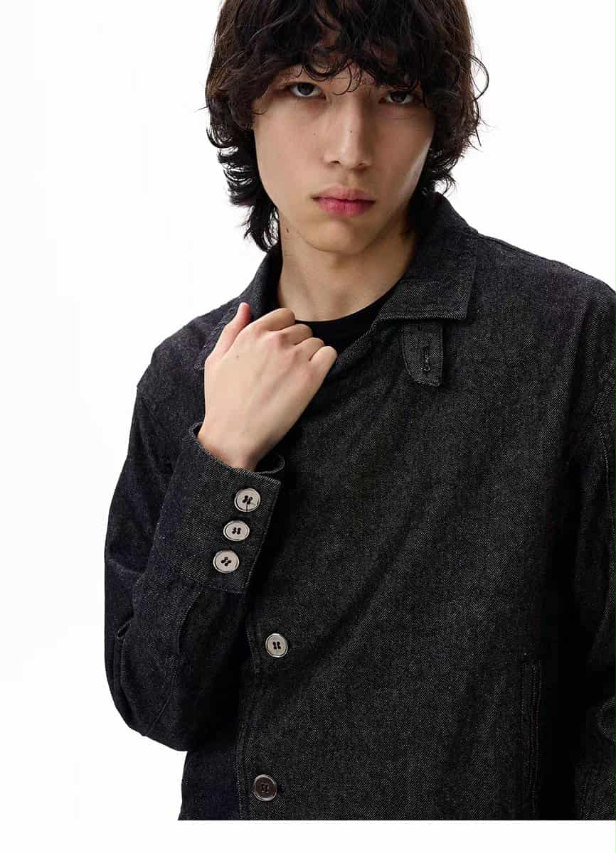 Retro Raw Color Buttoned Denim Jacket Korean Street Fashion Jacket By 77Flight Shop Online at OH Vault