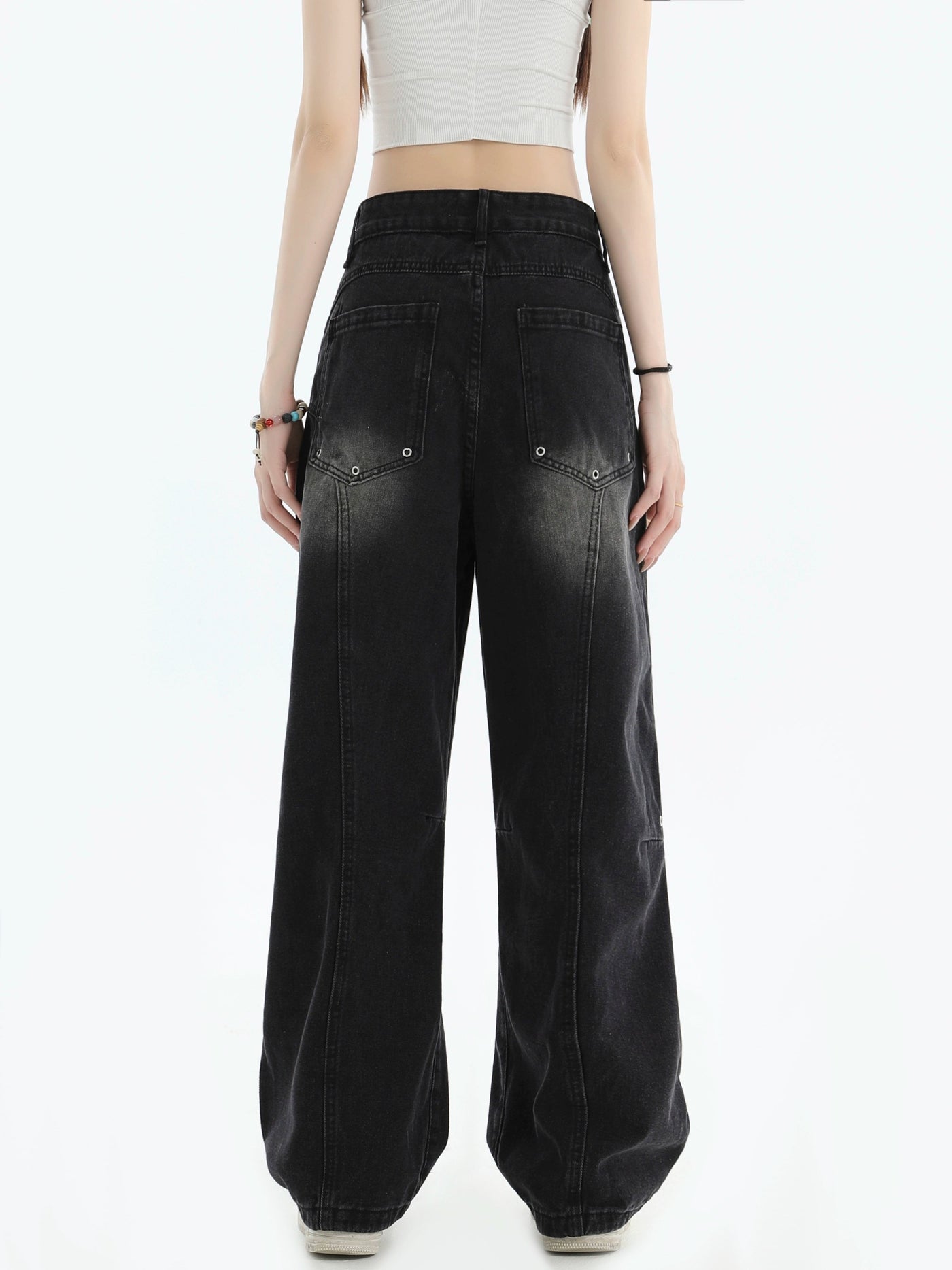 Whiskers and Faded Casual Jeans Korean Street Fashion Jeans By INS Korea Shop Online at OH Vault