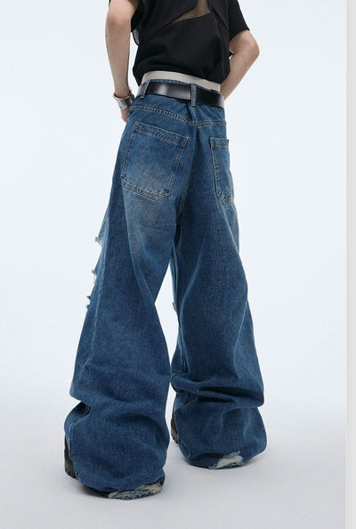 Ripped Wide Cut Jeans Korean Street Fashion Jeans By Argue Culture Shop Online at OH Vault