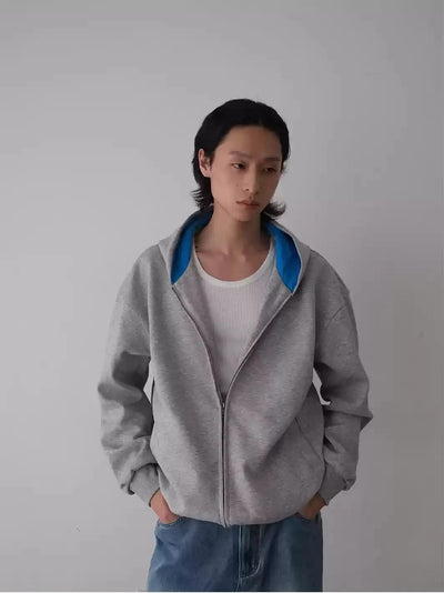 Color Lining Zip-Up Hoodie Korean Street Fashion Jacket By In Knots Shop Online at OH Vault
