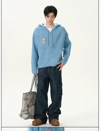 Bamboo Pattern Cargo Jeans Korean Street Fashion Jeans By 77Flight Shop Online at OH Vault