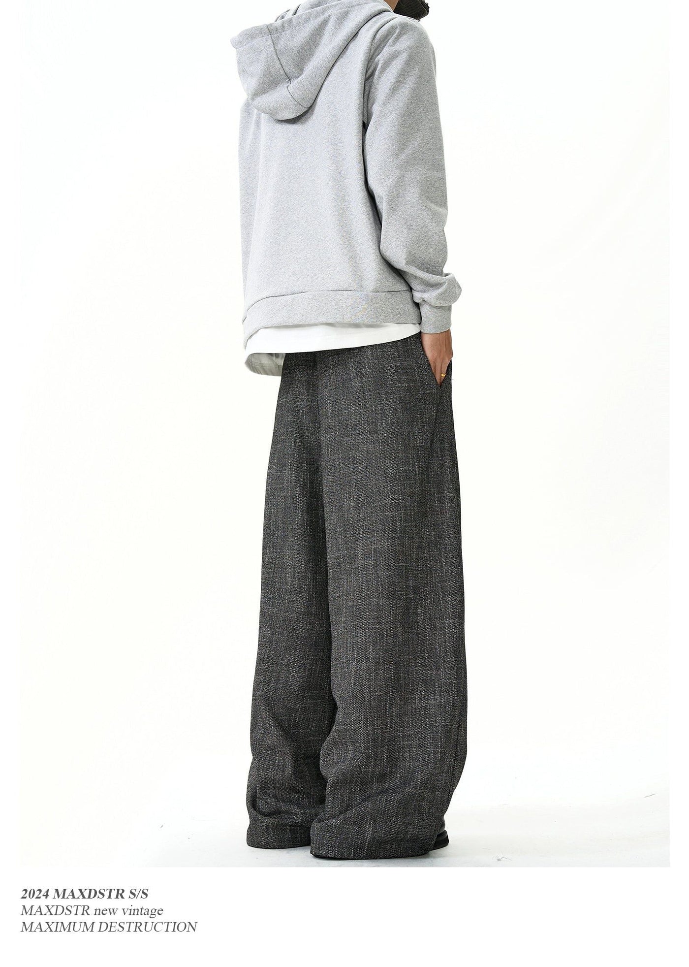 Bamboo Textured Belt Strap Trousers Korean Street Fashion Trousers By MaxDstr Shop Online at OH Vault