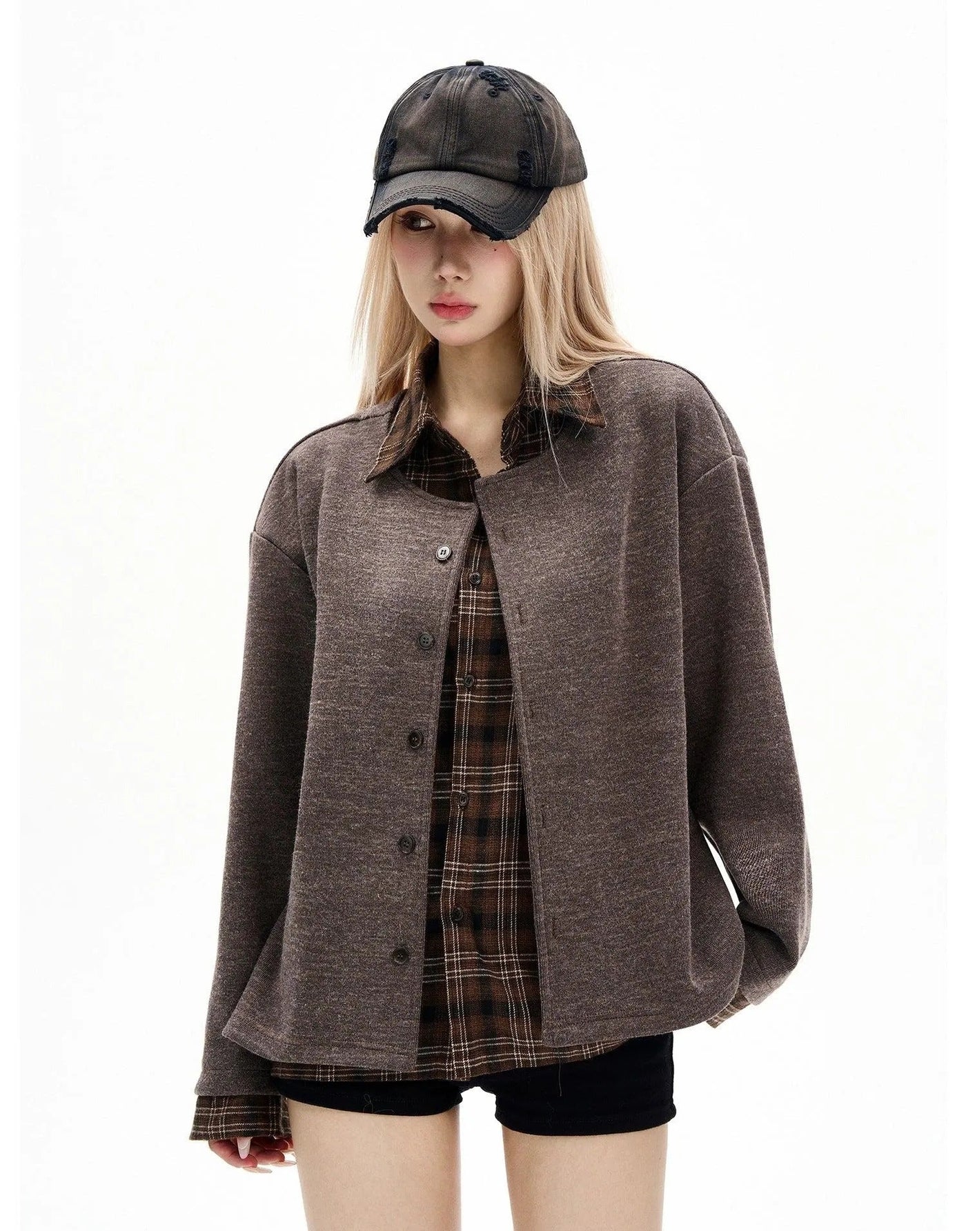 Spliced Buttoned Cardigan Korean Street Fashion Cardigan By MaxDstr Shop Online at OH Vault