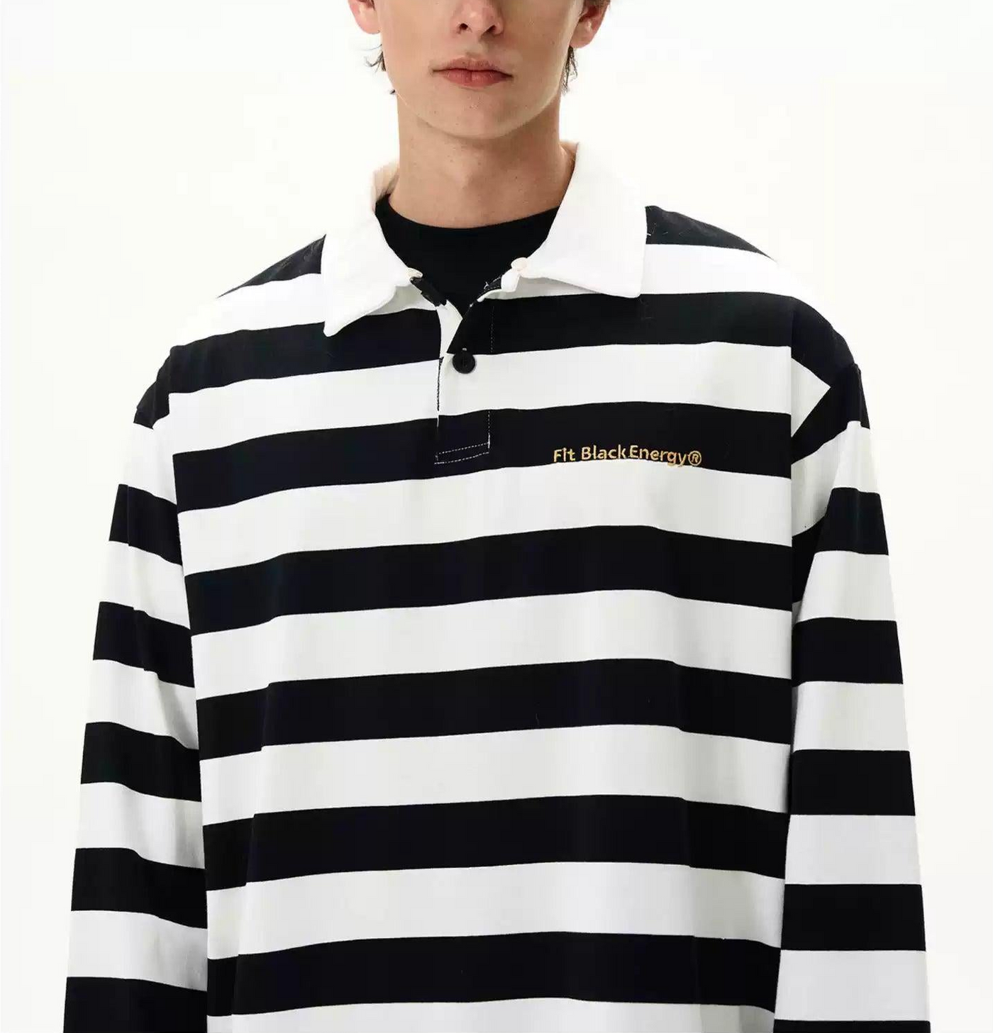 Detachable Fur Collar Striped Polo Korean Street Fashion Polo By MaxDstr Shop Online at OH Vault