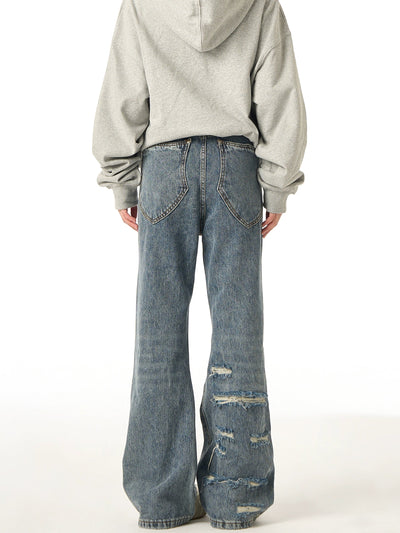 Button-Down Ripped Jeans Korean Street Fashion Jeans By Ash Dark Shop Online at OH Vault