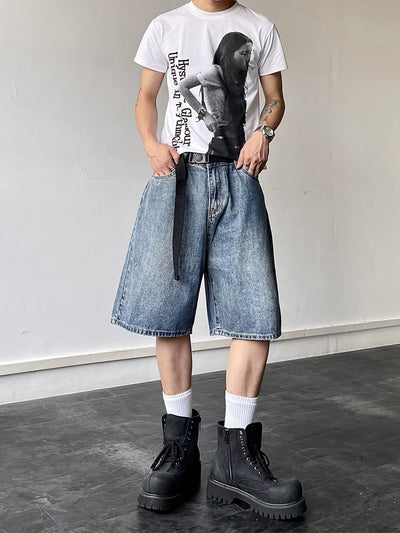 Clean Fit Belt Strap Denim Shorts Korean Street Fashion Shorts By Blacklists Shop Online at OH Vault