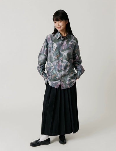 Vintage Floral Full-Print Shirt Korean Street Fashion Shirt By Crying Center Shop Online at OH Vault