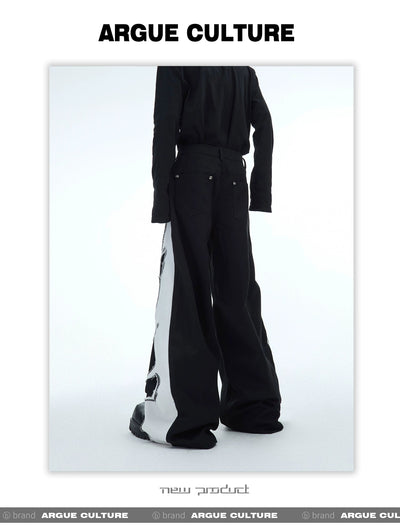 Flame Ghost Patched Pants Korean Street Fashion Pants By Argue Culture Shop Online at OH Vault