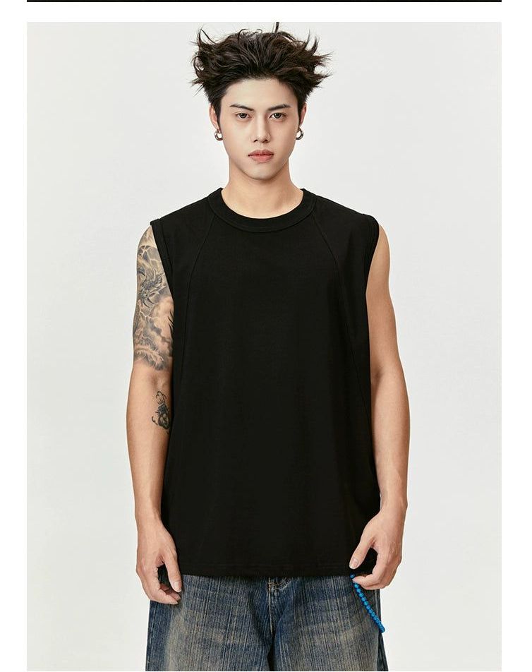 Plain Logo Sleeveless Vest Korean Street Fashion Vest By Made Extreme Shop Online at OH Vault