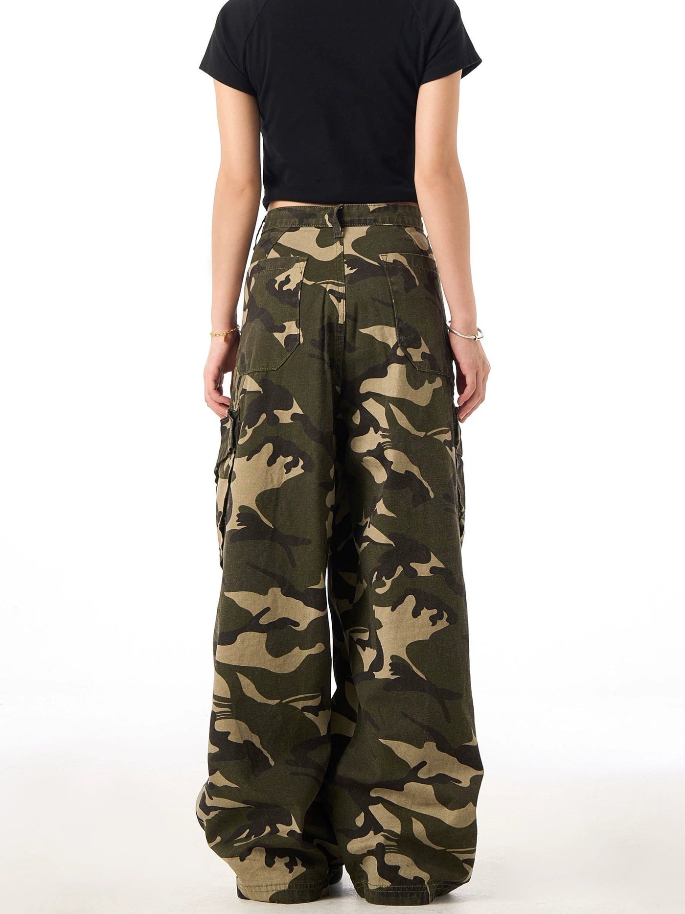 Camouflage Pattern Striped Cargo Pants Korean Street Fashion Pants By Ash Dark Shop Online at OH Vault