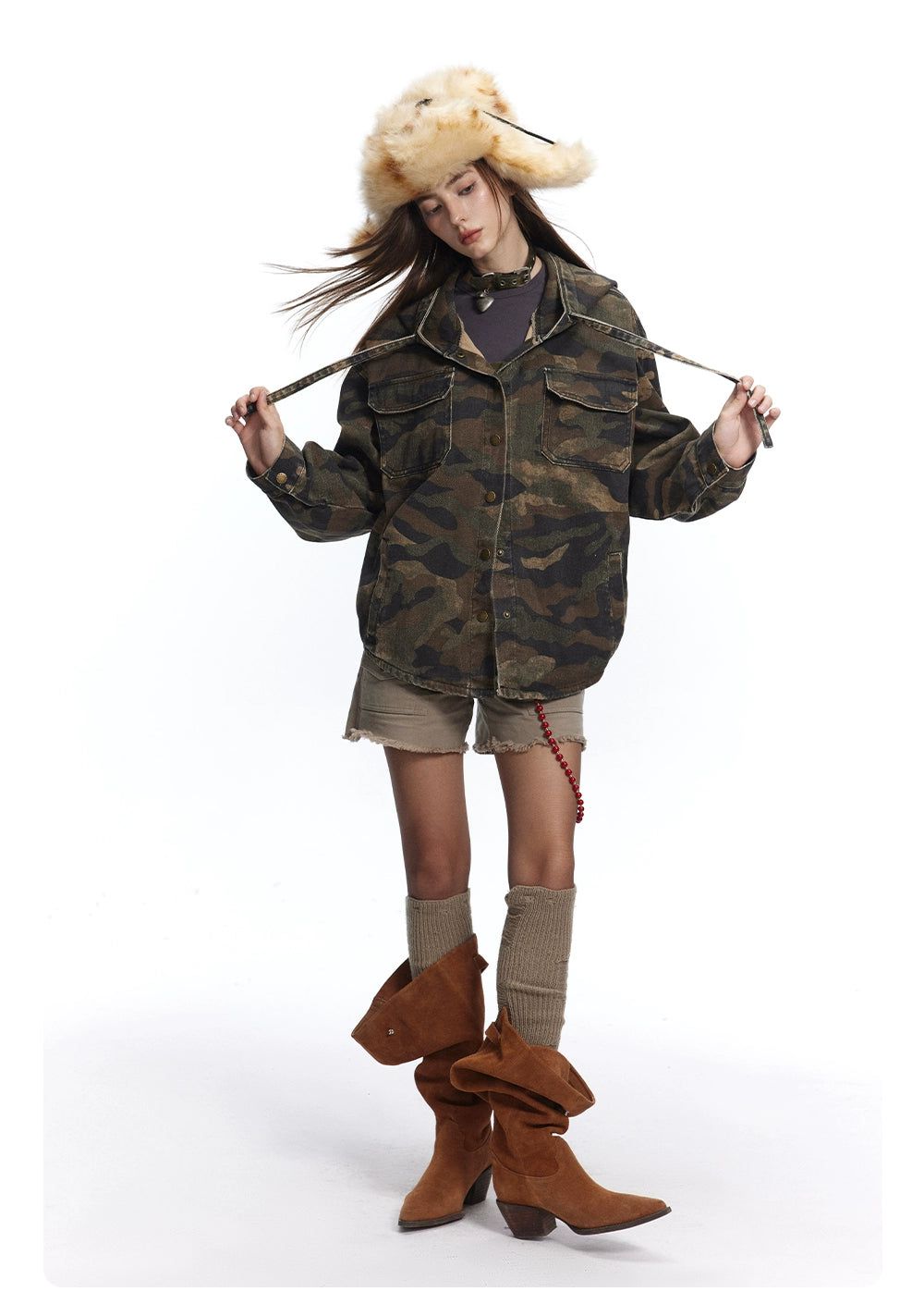 Camouflage Strap Detail Jacket Korean Street Fashion Jacket By Made Extreme Shop Online at OH Vault