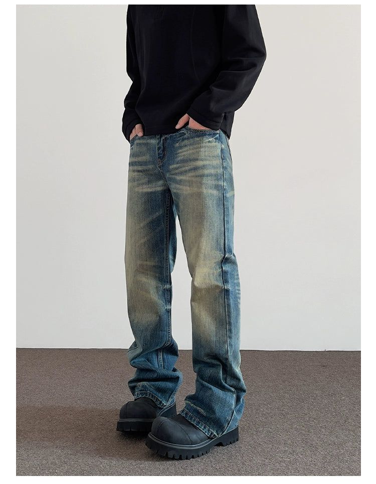 Cat Whisker Distressed Flared Jeans Korean Street Fashion Jeans By A PUEE Shop Online at OH Vault